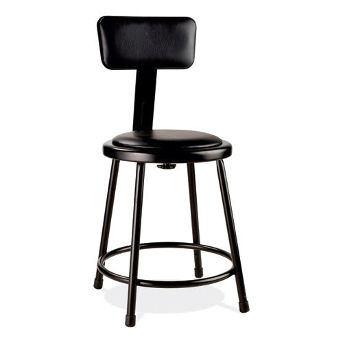 6400 Series Heavy Duty Vinyl Padded Stool with Backrest