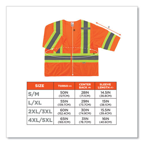 GloWear 8330Z Class 3 Two-Tone Zipper Vest