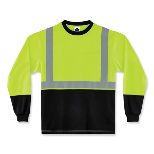 GloWear 8291BK Type R Class 2 Black Front Long Sleeve T-Shirt