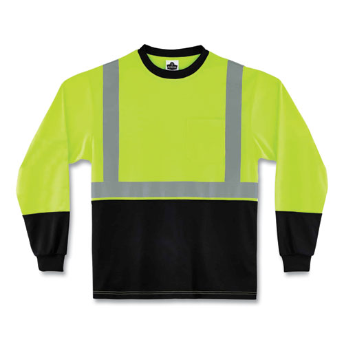 GloWear 8291BK Type R Class 2 Black Front Long Sleeve T-Shirt