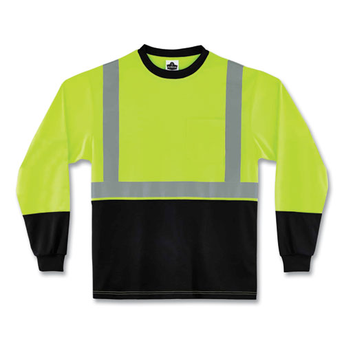 GloWear 8291BK Type R Class 2 Black Front Long Sleeve T-Shirt