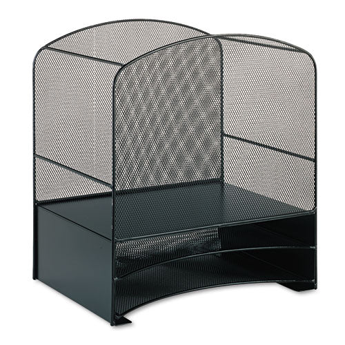 Onyx Mesh Desktop Hanging File With Two Horizontal Trays