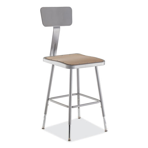6300 Series Height Adjustable HD Square Seat Steel Stool with Back