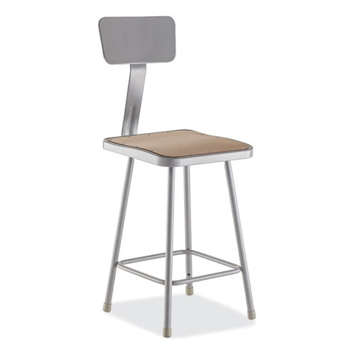 6300 Series Heavy Duty Square Seat Stool with Backrest