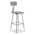 6300 Series Height Adjustable Heavy-Duty Square Seat Stool w/ Back