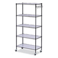 5-Shelf Wire Shelving Kit with Casters and Shelf Liners