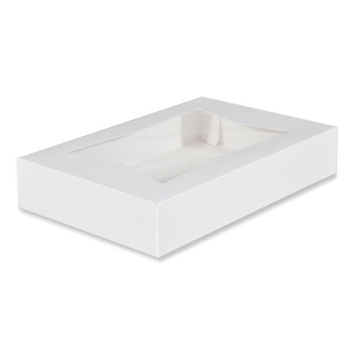 White Window Bakery Boxes with Attached Flip Top