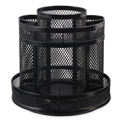 Metal Mesh Rotating Desktop Organizer