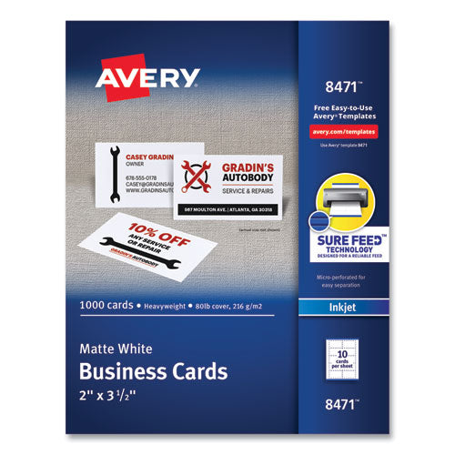Printable Microperforated Business Cards w/Sure Feed Technology