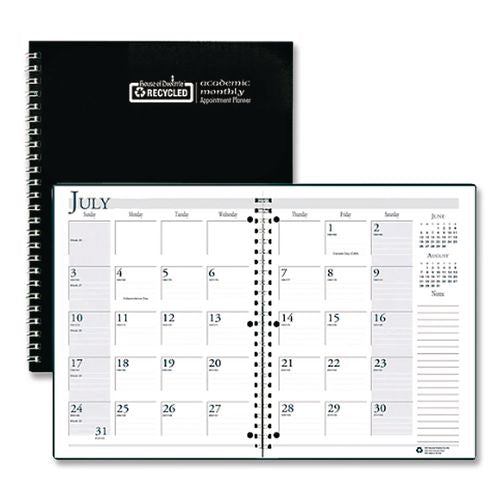 Recycled Three-Hole Punched Wirebound Academic Monthly Planner
