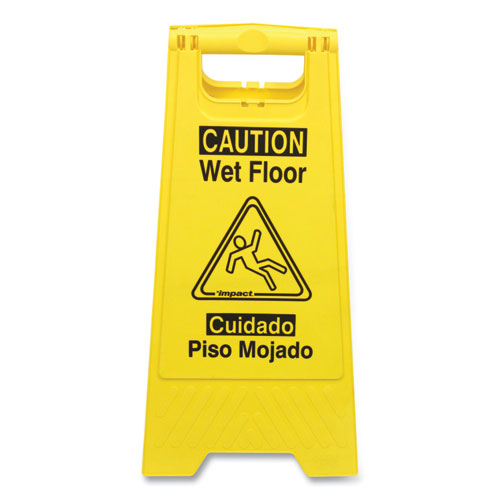 Bilingual Yellow Wet Floor Sign