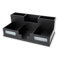 Midnight Black Desk Organizer with Smartphone Holder