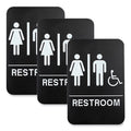 Indoor/Outdoor Restroom Sign with Braille Text and Wheelchair