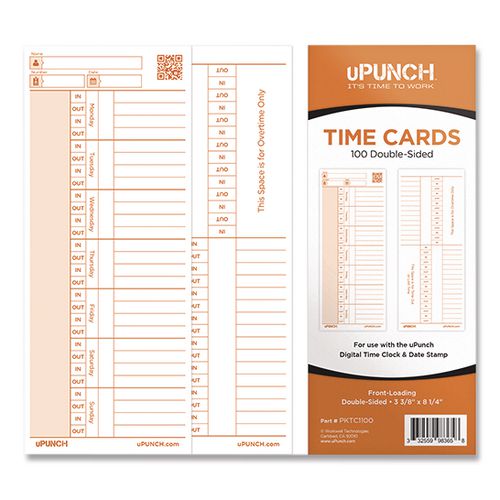 Time Card for PK1100 Time Clock