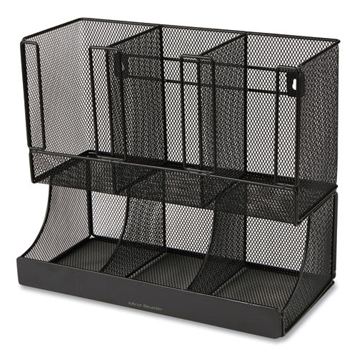 Network Collection 2-Tier 6-Compartment Coffee Cup and Condiment Countertop Organizer