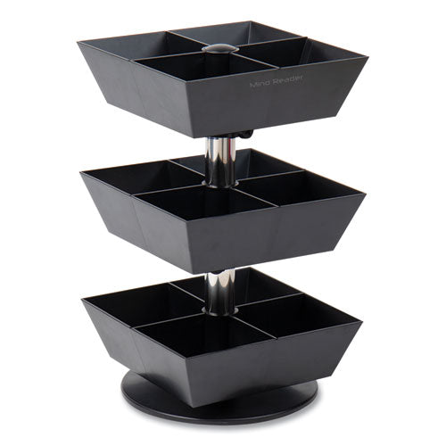 Anchor Collection 3-Tier 12-Compartment Tea and Condiment Carousel Countertop Organizer