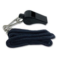 Sports Whistle with Black Nylon Lanyard