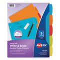 Big Tab Write and Erase Durable Plastic Dividers