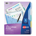 Write and Erase Durable Plastic Dividers with Slash Pocket