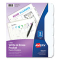 Write and Erase Durable Plastic Dividers with Straight Pocket
