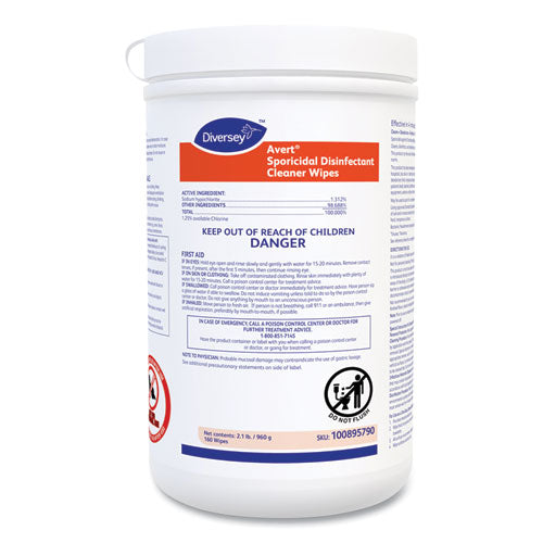 Avert Sporicidal Disinfectant Cleaner Wipes