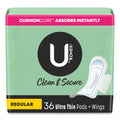 U by Kotex Security Regular Ultrathin Pad with Wings