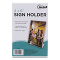 Clear Plastic Slanted L-Shaped Countertop Sign Holder