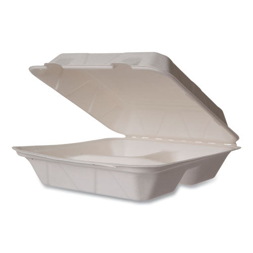 White Molded Fiber Clamshell Containers