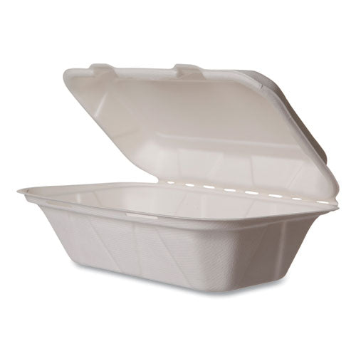 White Molded Fiber Clamshell Containers