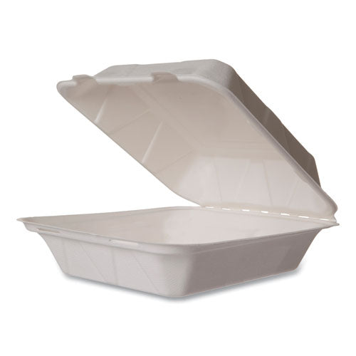 White Molded Fiber Clamshell Container