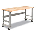 Light Duty Butcher Block Top Adjustable Height Workbench