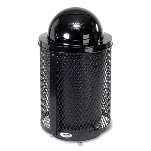 Outdoor Diamond Steel Trash Can with Base
