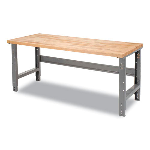 Standard Duty Butcher Block Top Adjustable Height Workbench