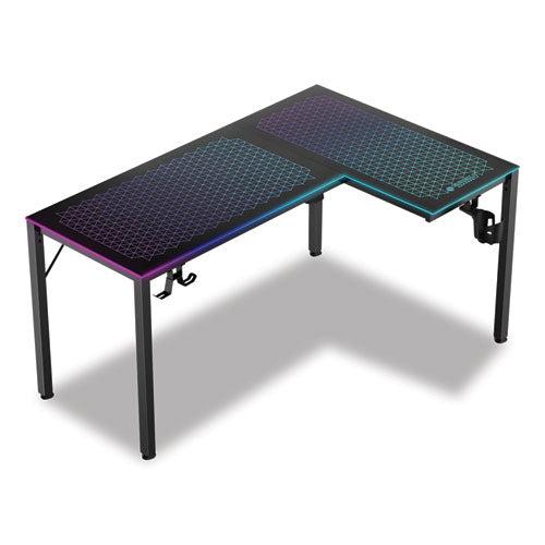 RGB LED Lights Glass Gaming Desk