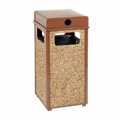 Stone Panel All Weather Trash Receptacle Urn