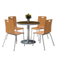Pedestal Table with Four Natural Jive Series Chairs