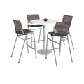Pedestal Bistro Table with Four Brownstone Kool Series Barstools