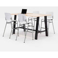 Midtown Bistro Dining Table with Four White Kool Barstools
