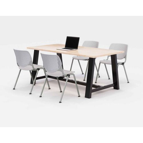 Midtown Dining Table with Four Light Gray Kool Series Chairs