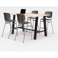 Midtown Bistro Dining Table with Four Brownstone Kool Barstools