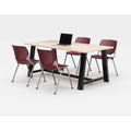 Midtown Dining Table with Four Burgundy Kool Series Chairs