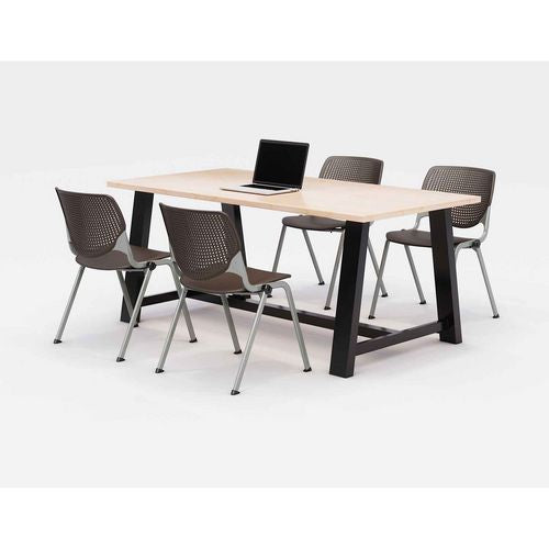 Midtown Dining Table with Four Brownstone Kool Series Chairs