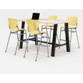 Midtown Bistro Dining Table with Four Yellow Kool Barstools