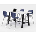 Midtown Bistro Dining Table with Four Navy Kool Barstools