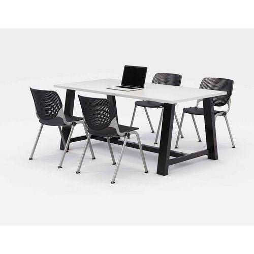 Midtown Dining Table with Four Black Kool Series Chairs