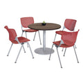 Pedestal Table with Four Coral Kool Series Chairs
