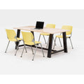 Midtown Dining Table with Four Yellow Kool Series Chairs