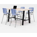 Midtown Bistro Dining Table with Four Periwinkle Kool Barstools