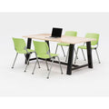 Midtown Dining Table with Four Lime Green Kool Series Chairs