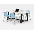 Midtown Dining Table with Four Sky Blue Kool Series Chairs